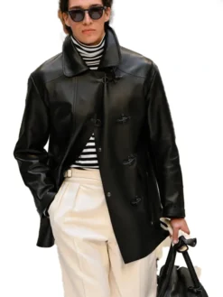 Polo Ralph Lauren SS27 Leather Black Coat