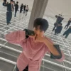 Jaehyun Prada SS27 Pink Belted Cotton Jacket