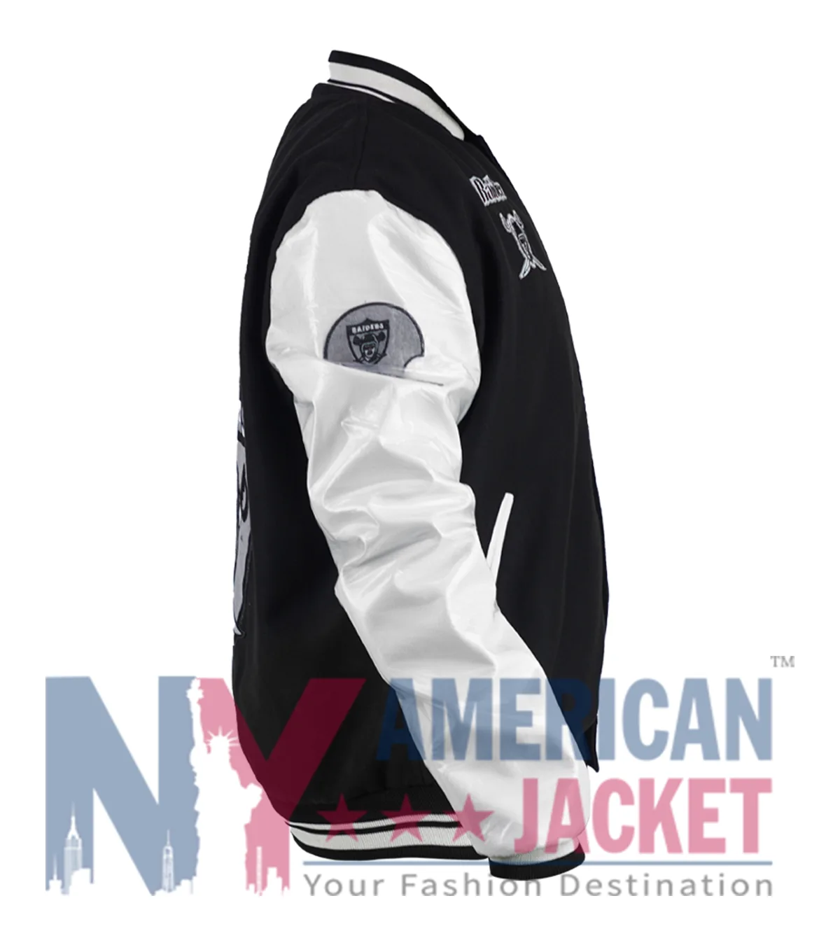 Pro Las Vegas Raiders Black And White Varsity Jacket