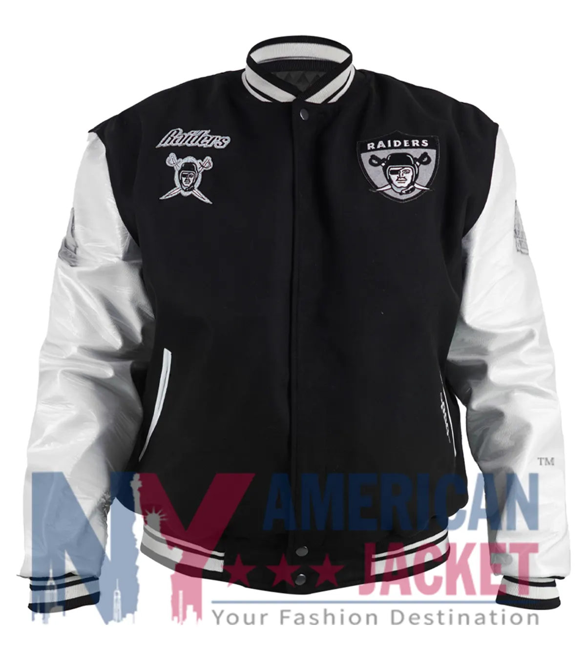 Pro Las Vegas Raiders Varsity Black And White Jacket