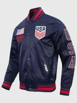 Pro Standard USMNT World Cup Navy Satin Jacket Side
