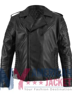 Quilted Classic Leather Biker Jacket
