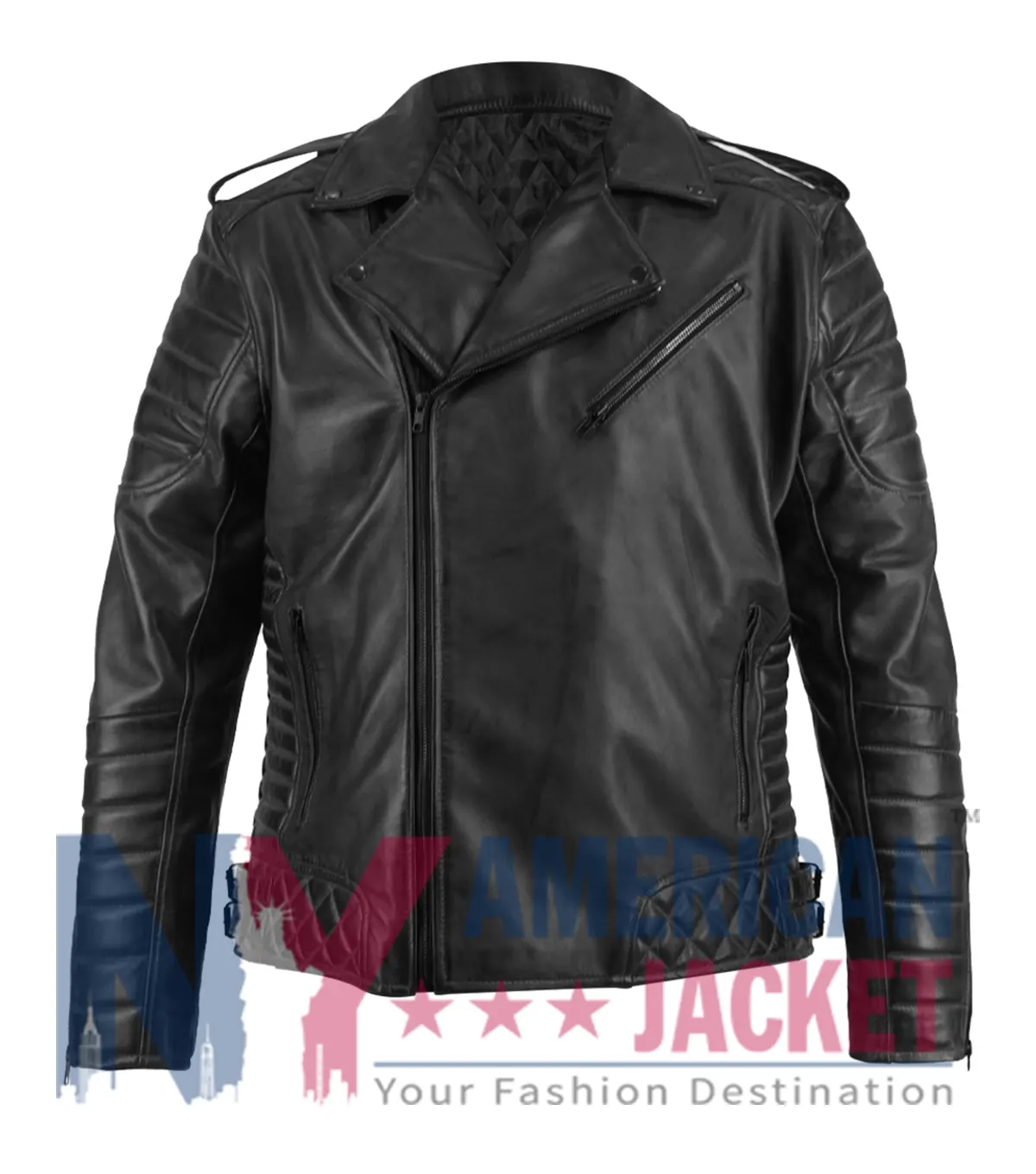 Quilted Classic Leather Biker Jacket