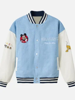 Realism x Disney Character Denim Varsity Jacket