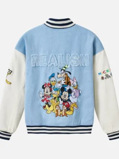 Realism x Disney Character Denim Varsity Jacket Back