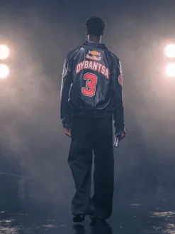 Red Bull x Jeff Hamilton AJ Dybantsa Black Leather Jacket