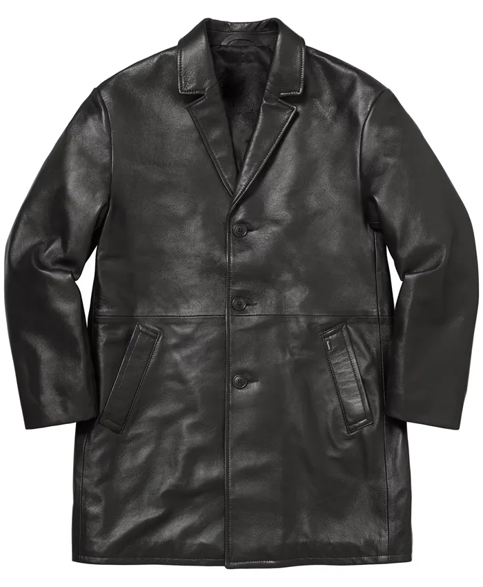 Supreme x Schott Black Leather Overcoat | Supreme x Schott