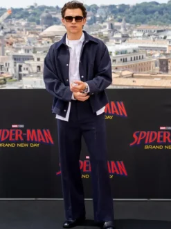 Spider Man New Day Tom Holland Blue Rome Wool Jacket