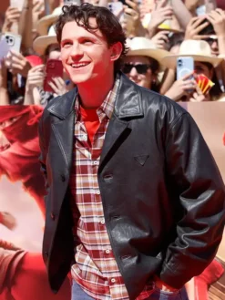 Spider Man New Day Tom Holland Premier Leather Black Jacket