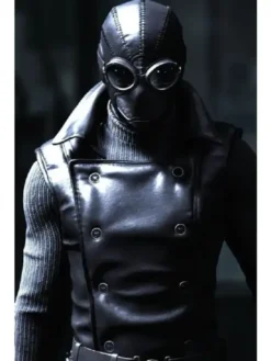 Spiderm Noir Double Breasted Black Leather Vest