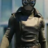 Spiderm Noir Double Breasted Black Leather Vest For Sale