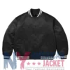 Supreme Black Full-Snap Varsity Jacket