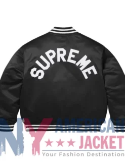 Supreme Full-Snap Black Varsity Jacket