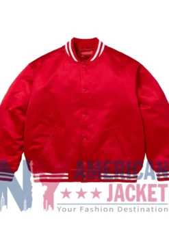 Supreme Full-Snap Red Varsity Jacket