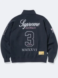 Supreme La Martina Blue Zip-Up Sweatshirt