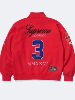 Supreme La Martina Red Zip-Up Sweatshirt