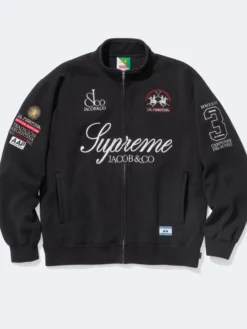 Supreme La Martina Zip-Up Black Sweatshirt