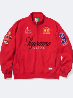 Supreme La Martina Zip-Up Red Sweatshirt