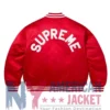 Supreme Red Full-Snap Varsity Jacket
