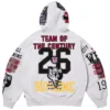 Supreme Warriors Grey Zip-Up Hooded Sweatshirt