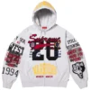 Supreme Warriors Zip-Up Grey Hooded Sweatshirt