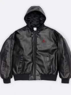 Supreme x Jordan Hooded Leather Jacket