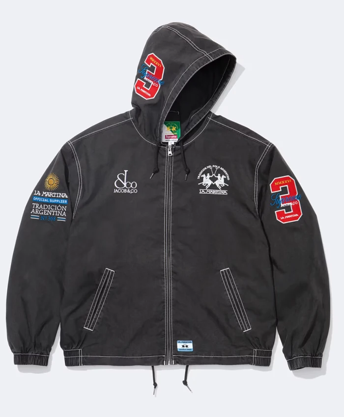 Supreme x La Martina Hooded Black Jacket
