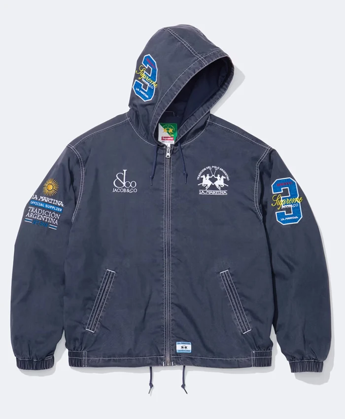 Supreme x La Martina Hooded Blue Jacket