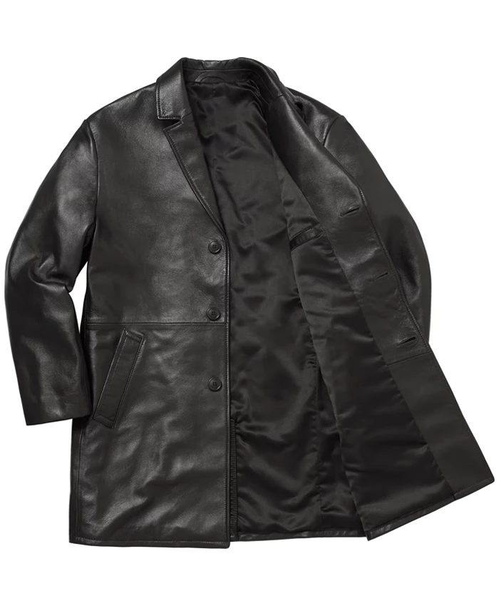 Supreme x Schott Black Leather Overcoat | Supreme x Schott