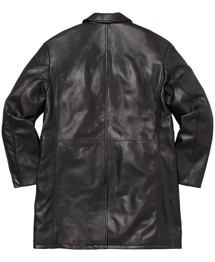 Supreme x Schott Black Leather Overcoat | Supreme x Schott
