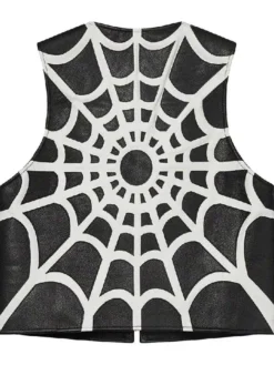 Supreme x Vanson Spider Web Leathers Vest Black Back