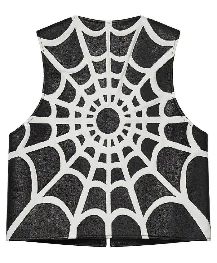 Supreme x Vanson Spider Web Leathers Vest Black Back