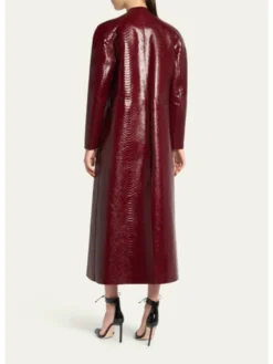 The Today Show 2026 Jennifer Lopez Leather Snake Embossed Coat Back