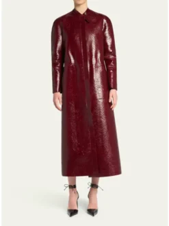 The Today Show 2026 Jennifer Lopez Leather Snake Embossed Coat Front