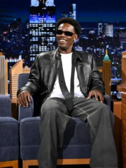 The Tonight Show Starring Jimmy Fallon Jazz Chisholm Jr. Leather Jacket For Sale