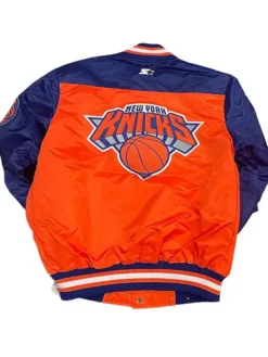 The Tradition Ii Team Ny Knicks Orange And Blue Satin Jacket For Sale