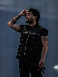 The Weeknd Copenhagen Night 2 Black Studded Leather Vest