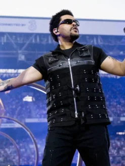 The Weeknd Copenhagen Night 2 Studded Leather Black Vest