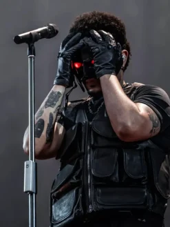 The Weeknd Night 1 Copenhagen Black Leather Vest