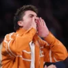 Timothée Chalamet Game 3 NBA Finals Orange Tracksuit