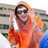 Timothee Chalamet Victory Parade Knicks 2026 Orange Jacket