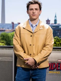 Tom Holland Spider Man New Day Berlin Leather Tan Jacket