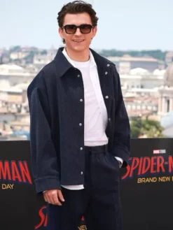 Tom Holland Spider Man New Day Blue Rome Wool Jacket