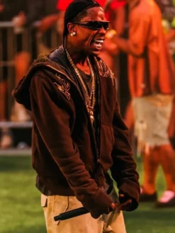 Travis Scott Nike Toma National Finals Brown Full-Zip Hoodie