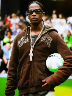 Travis Scott Nike Toma National Finals Full-Zip Brown Hoodie