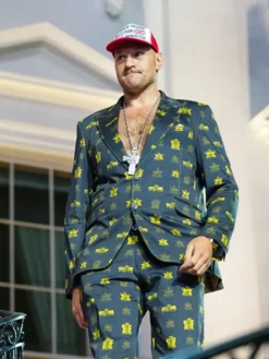 Tyson Fury UFC Freedom 250 Navy Yellow Crown Suit