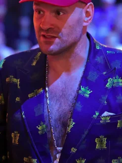 Tyson Fury UFC Freedom 250 Yellow Crown Navy Suit