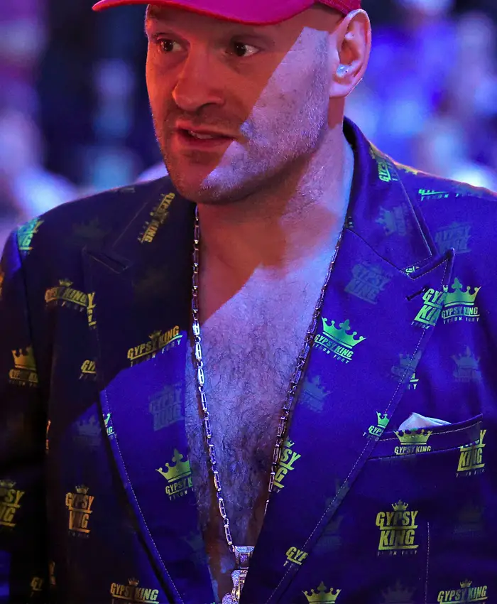 Tyson Fury UFC Freedom 250 Yellow Crown Navy Suit