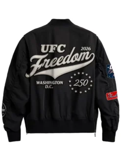 UFC Freedom 250 Full-Zip Black Bomber Jacket