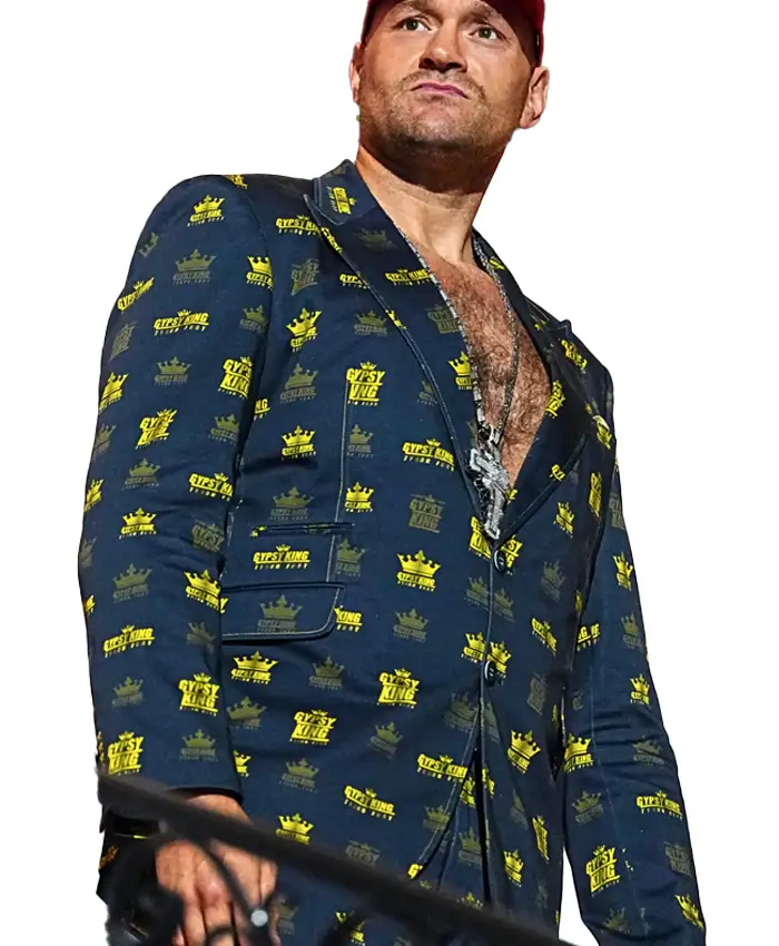 UFC Freedom 250 Tyson Fury Navy Yellow Crown Suit